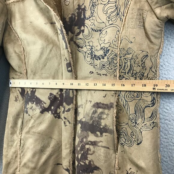 Sao Paulo Womens Faux Suede Shearling Lined Mid-Length Coat 10 - Picture 9 of 14